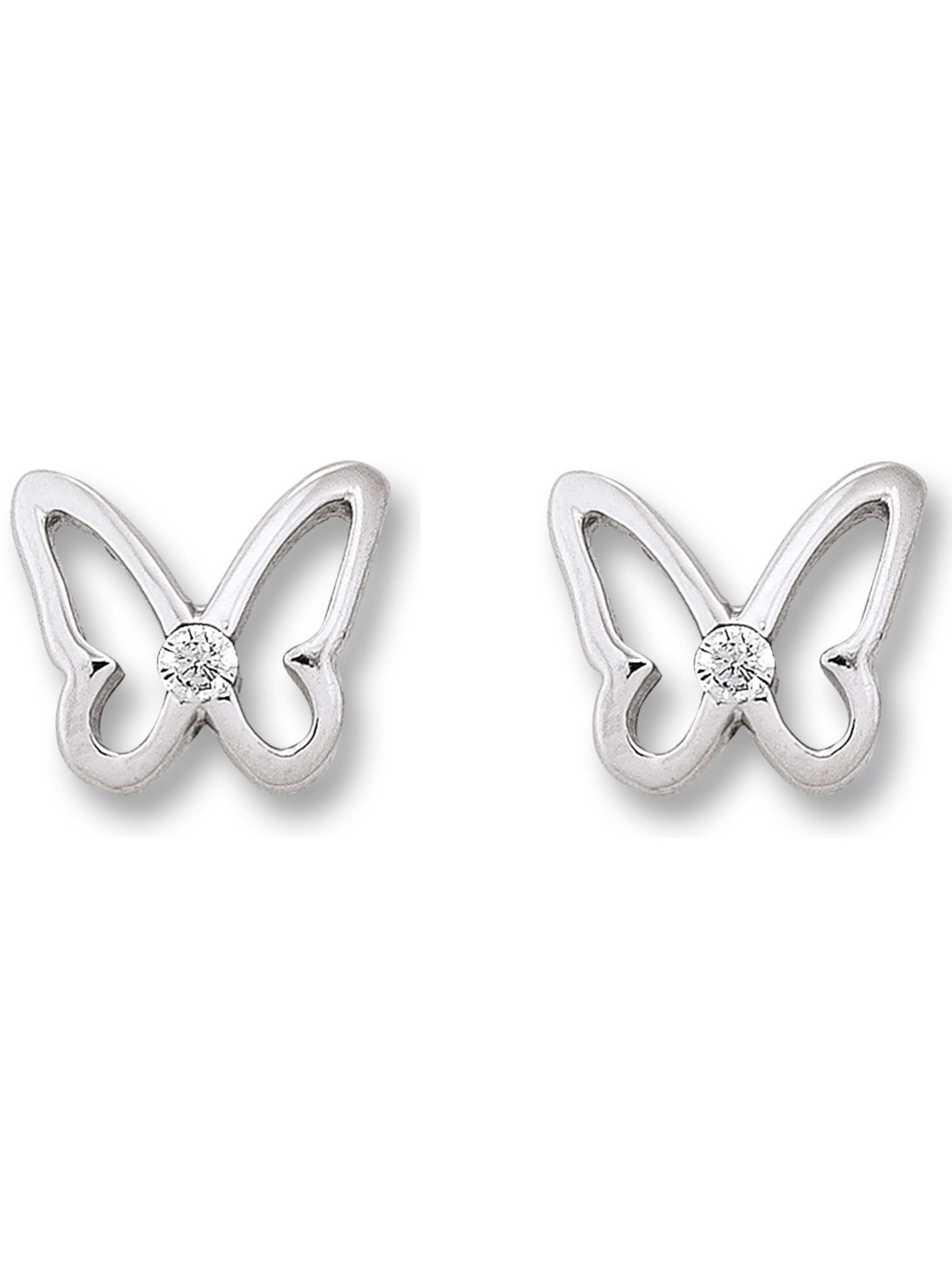 ONE ELEMENT Ohrringe 'Schmetterling' in Silber: Vorderseite