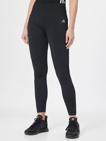 ADIDAS SPORTSWEAR Skinny Παντελόνι φόρμας σε μαύρο: μπροστά