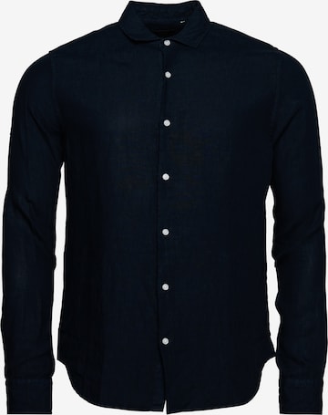 Superdry Button Up Shirt in Black: front