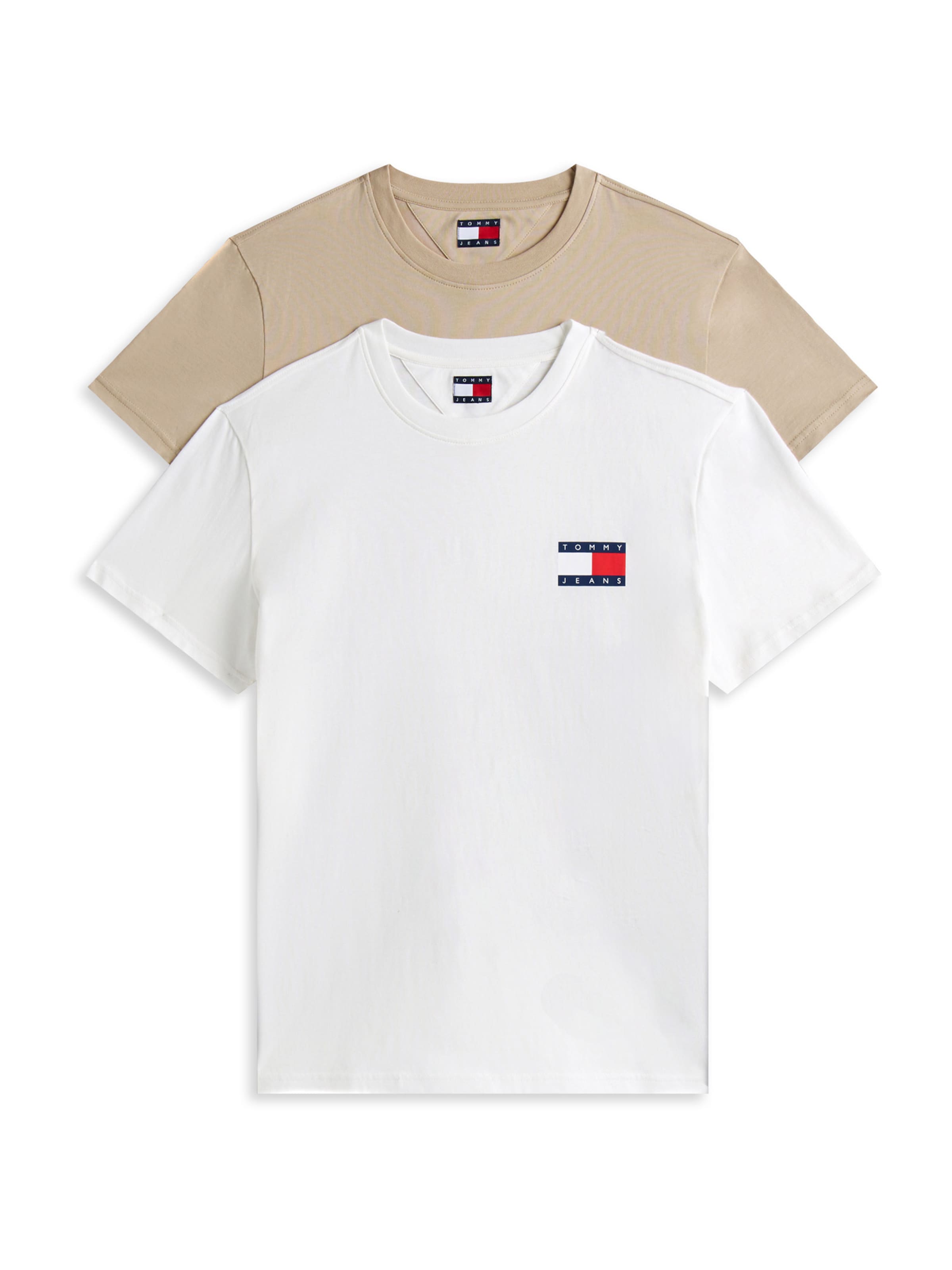 Tommy Jeans - Camiseta 'Ess' en beige: frente