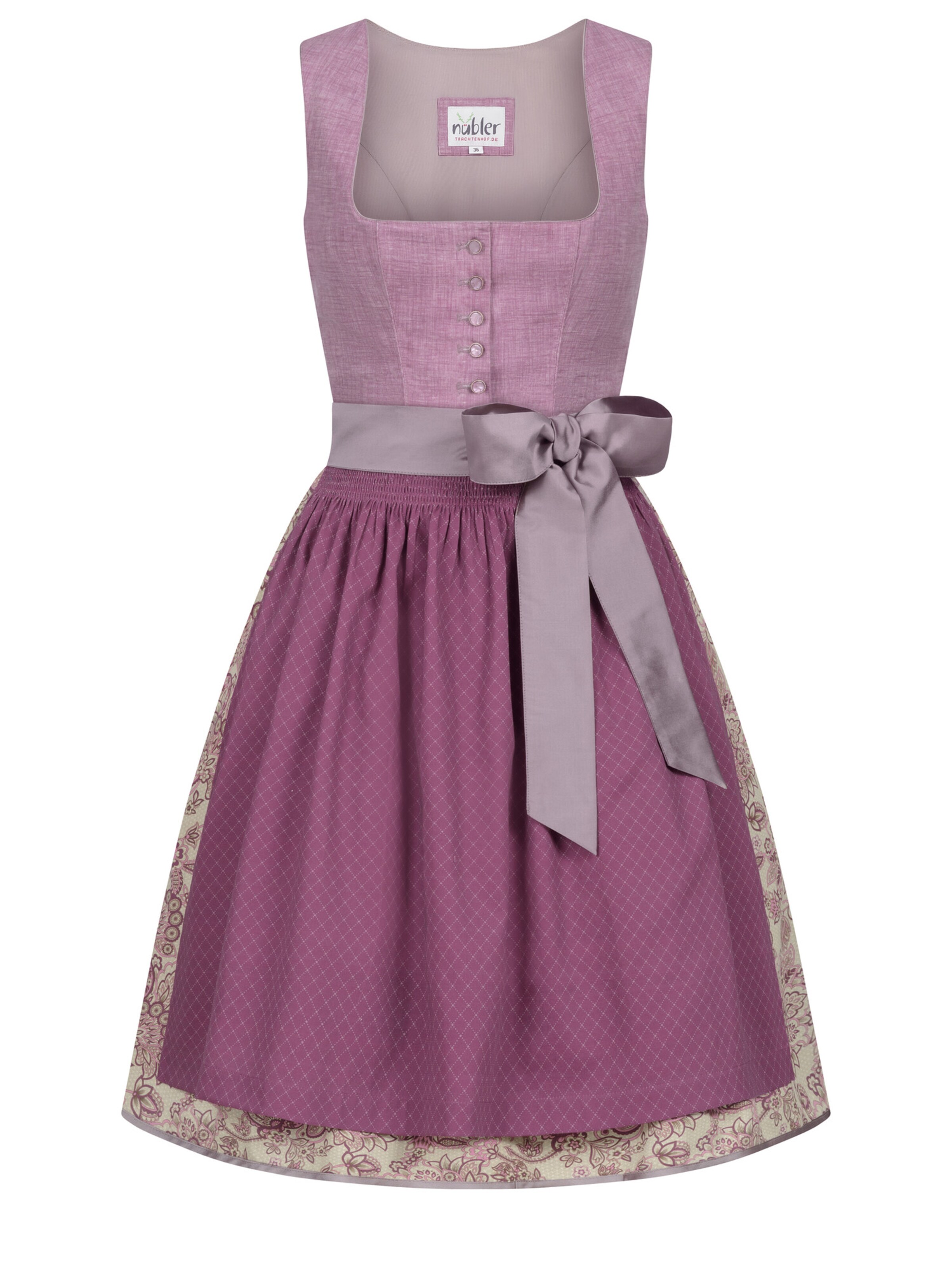 Trachtenhof Nübler Dirndl 'Dirndl midi Gina'‌‌‌‌ in Lila: Vorderseite