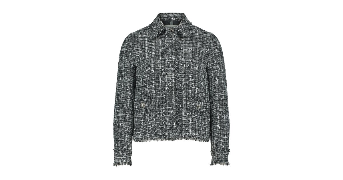 Cartoon Damen Blazer Tweed-Jacke Mit Taschen - Kurz & Straight Fit In Größe 4845