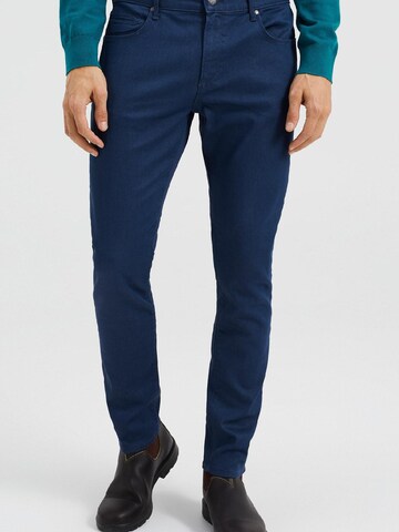 WE Fashion Slimfit Jeans in Blauw: voorkant