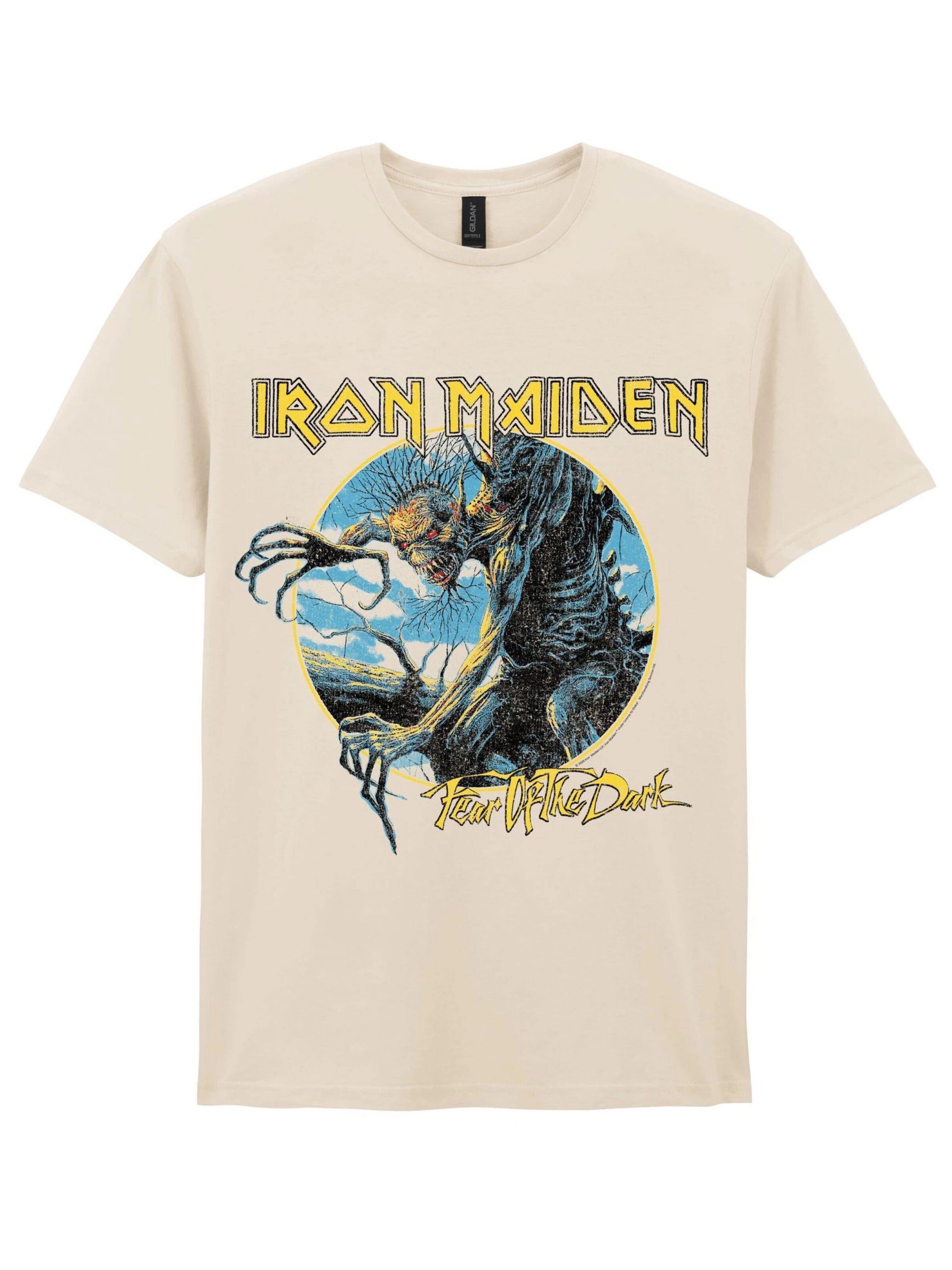 Maglietta 'Iron  Maiden Fear Of The Dark Vintage T-Shirt' di Iron Maiden in bianco: frontale