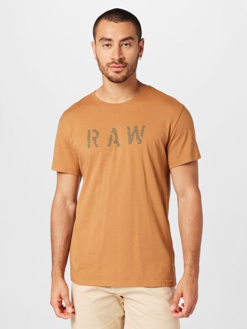 T-Shirt G-Star RAW en marron : devant