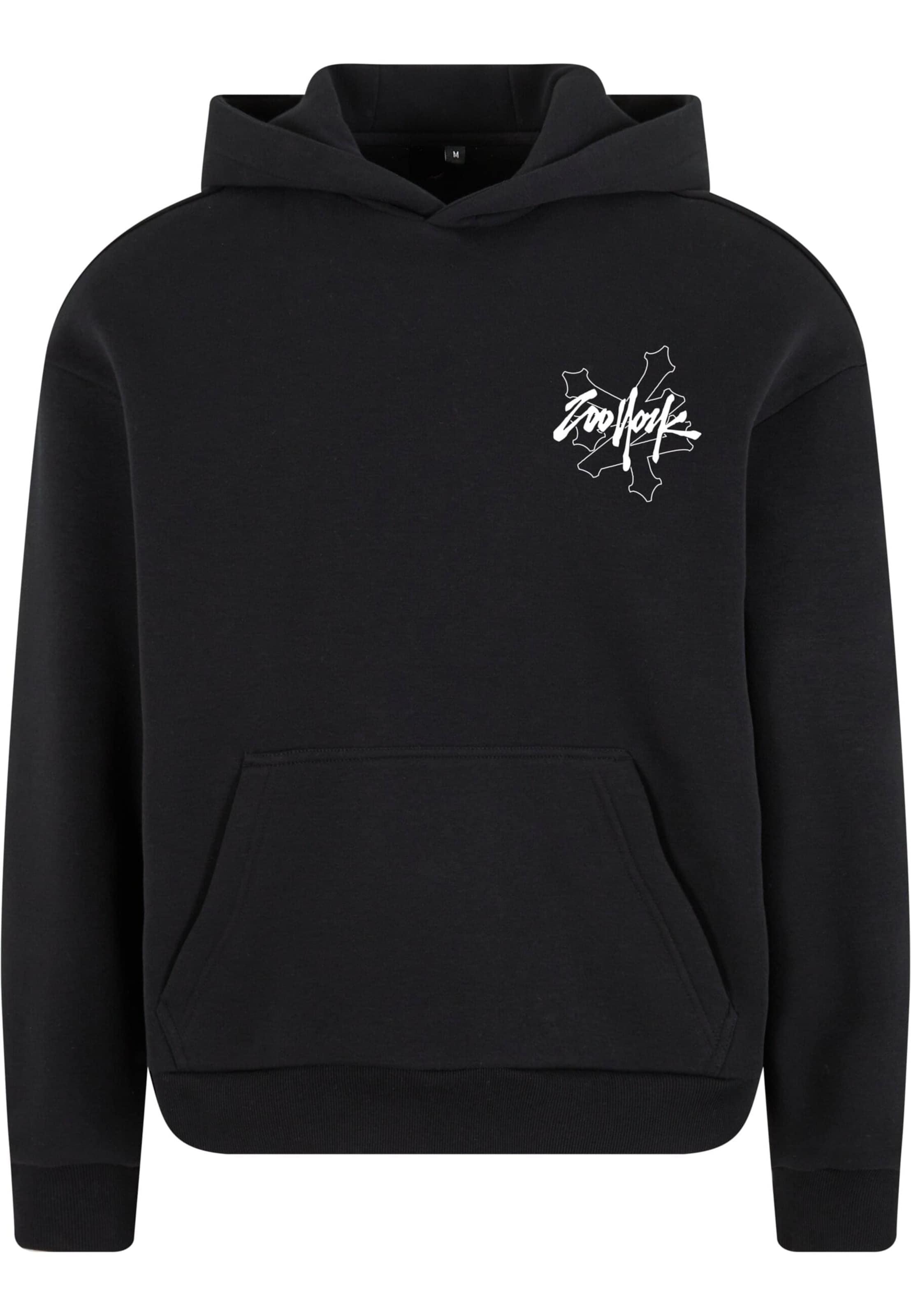 ZOO YORK Mikina 'Tags Fluffy' – černá: přední strana