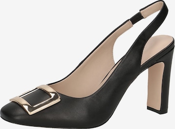 CAPRICE Slingback Pumps in Black: front