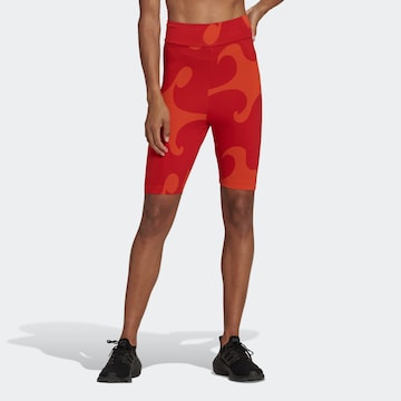 ADIDAS SPORTSWEAR Skinny Sportbyxa 'Marimekko Rib Knee ' i orange: framsida