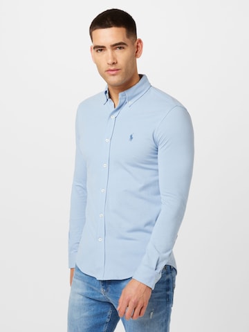 Slim fit Camicia di Polo Ralph Lauren in blu: frontale