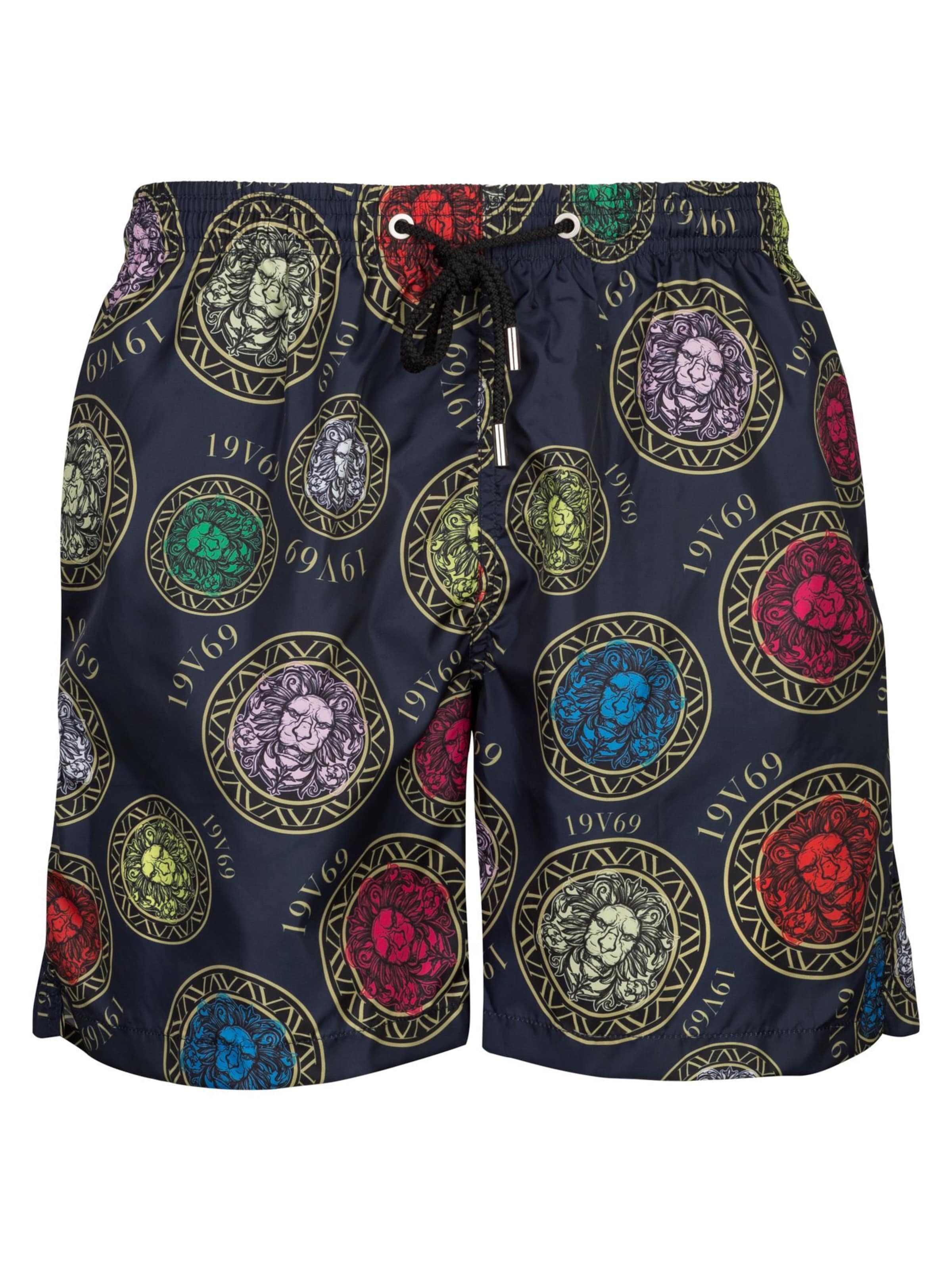 19V69 ITALIA Plavecké šortky 'Siro' – modrá: přední strana