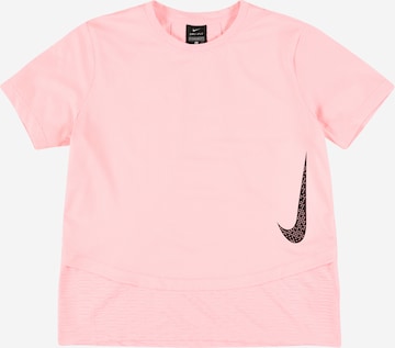 rožinė NIKE Sportiniai marškinėliai 'Instacool': priekis