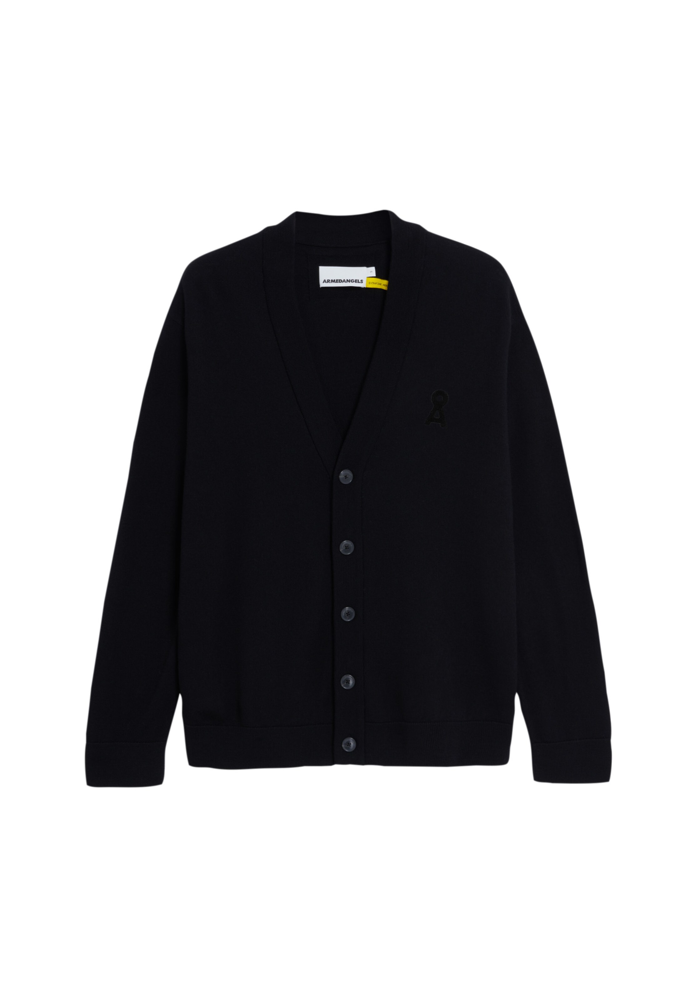 ARMEDANGELS Gebreid vest ' KAARDON ICONIC ' in Zwart: voorkant