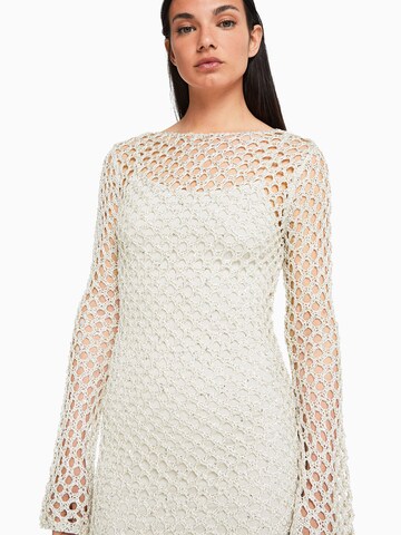 Bershka Knitted dress in Beige