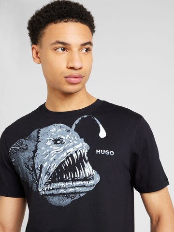 HUGO Shirt 'Dibeach' in Zwart