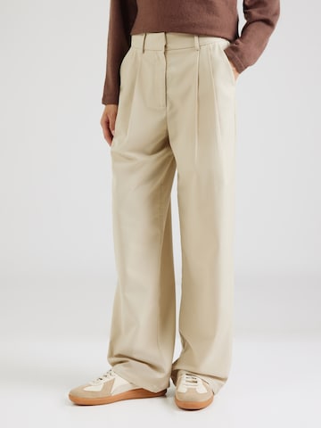 ABOUT YOU Loose fit Pleat-front trousers 'Elisabeth' in Beige: front