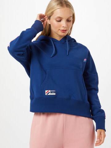 SuperdrySweater majica - plava boja: prednji dio