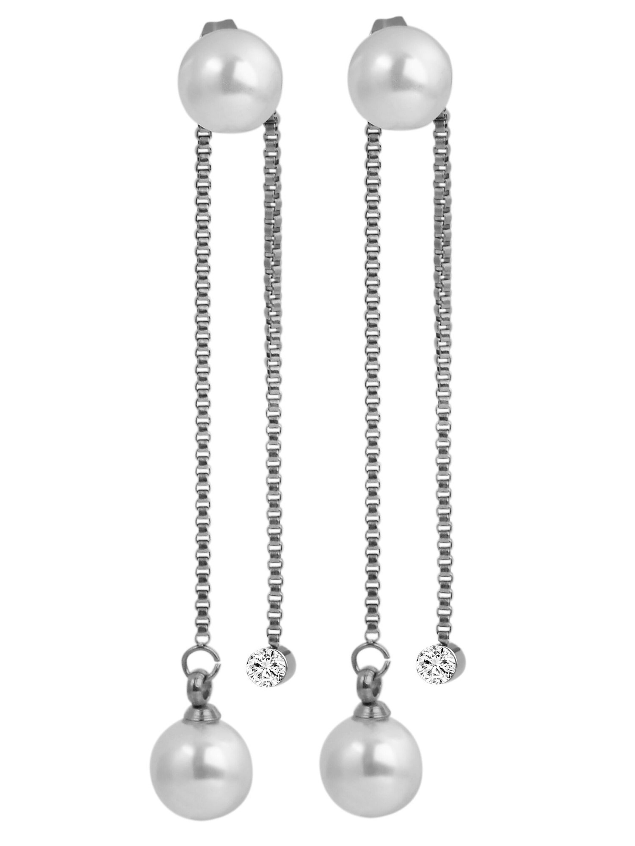 Akzent Earrings 'Morana, langlebig' in Silver: front