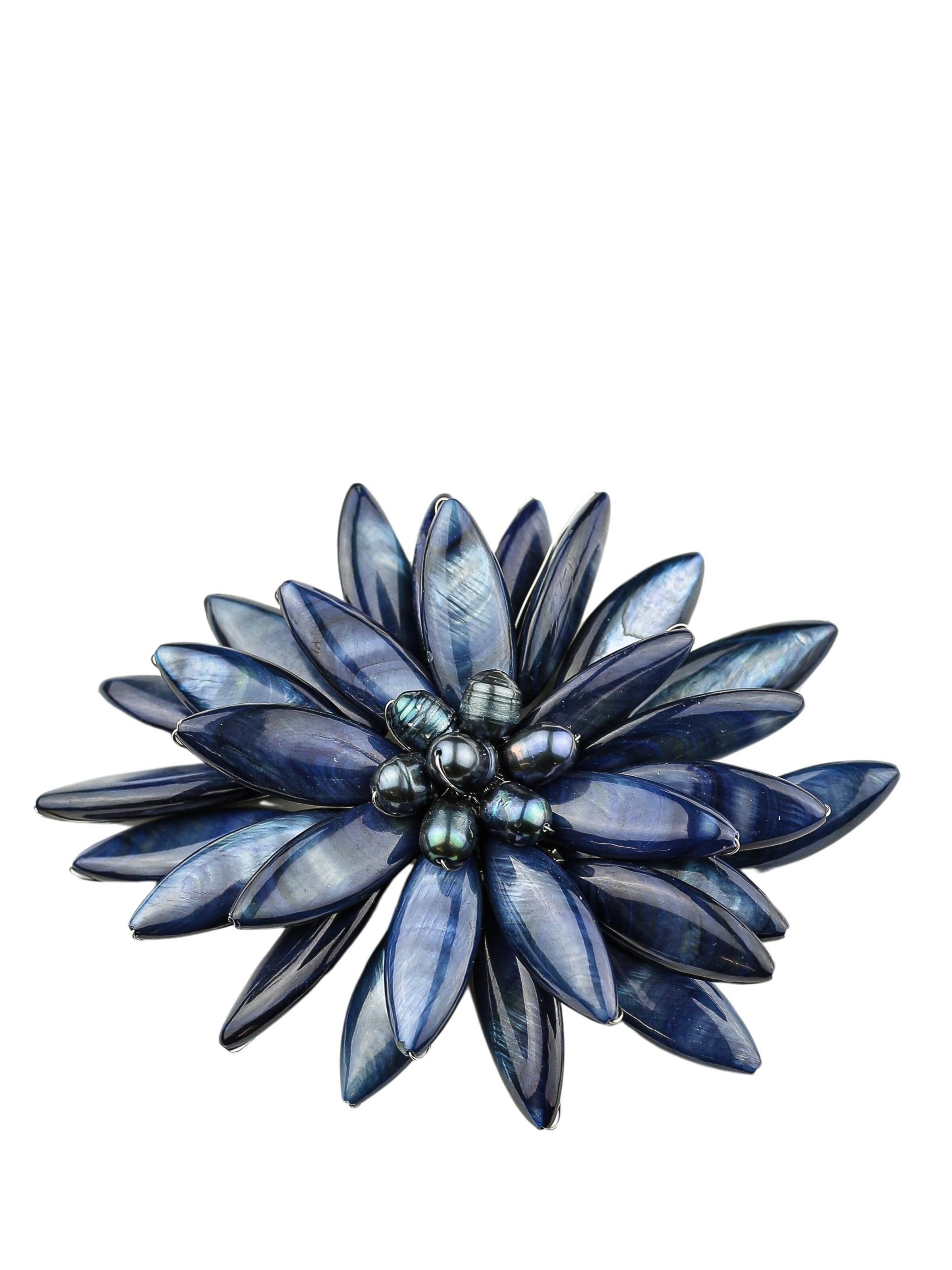 COLLEZIONE ALESSANDRO Brooch 'Fiore' in Blue: front