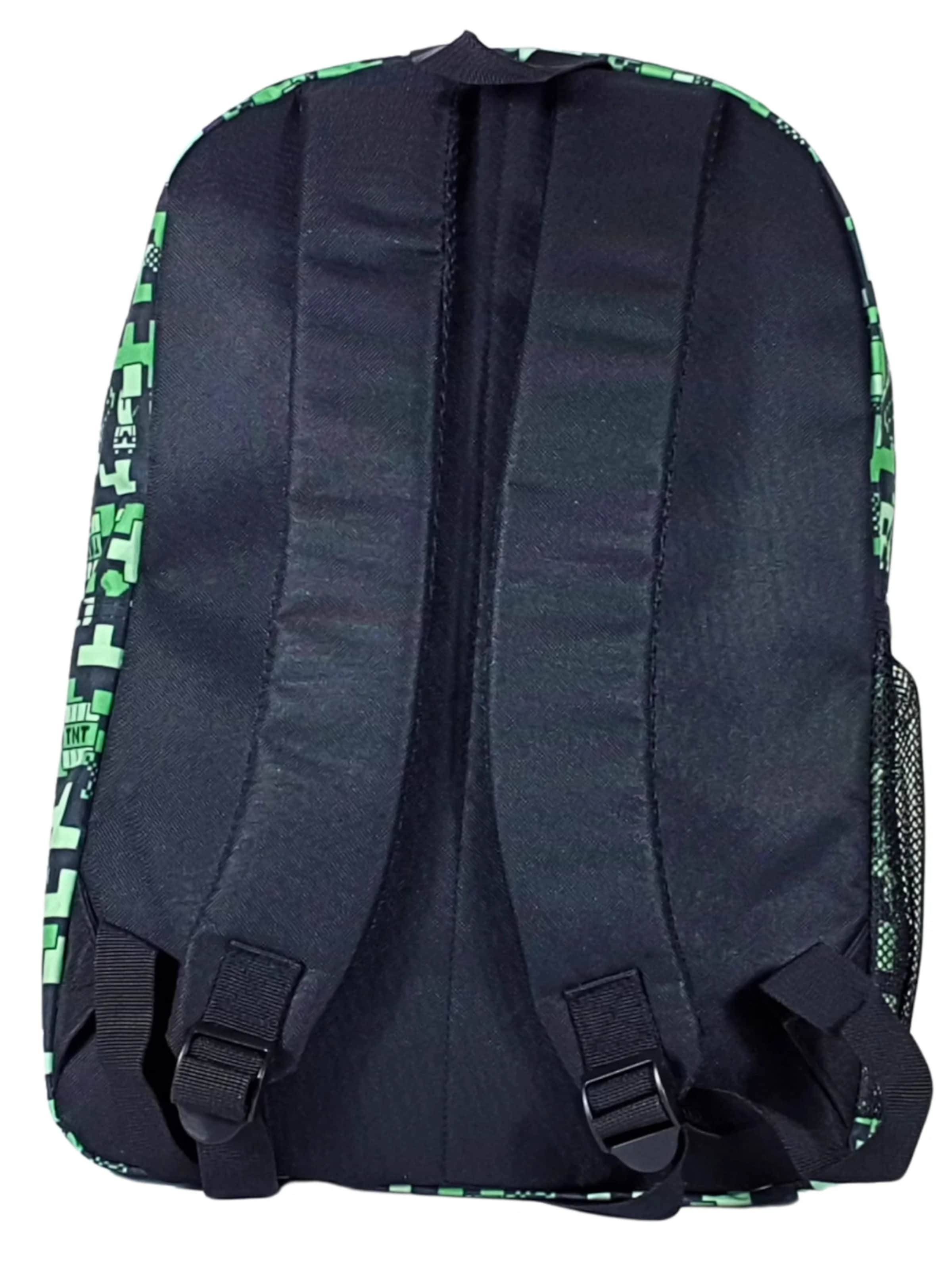 Minecraft Backpack 'Minecraft Backpack Kids Green – Boys Girls School Bag 43 cm with Front Pocket and Side Pocket' in Green