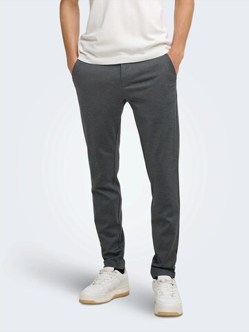 Only & Sons Tapered Trousers 'ONSMARK' in Grey: front