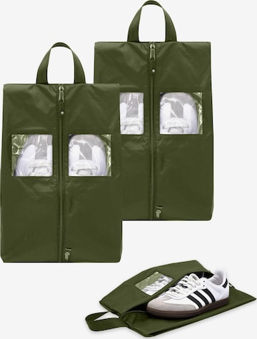 TRAVEL DUDE - Bolsa de viaje 'Schuhtaschen Set 2 Teilig aus recycelten Plastikflaschen, Schuhbeutel Organizer' en verde: frente