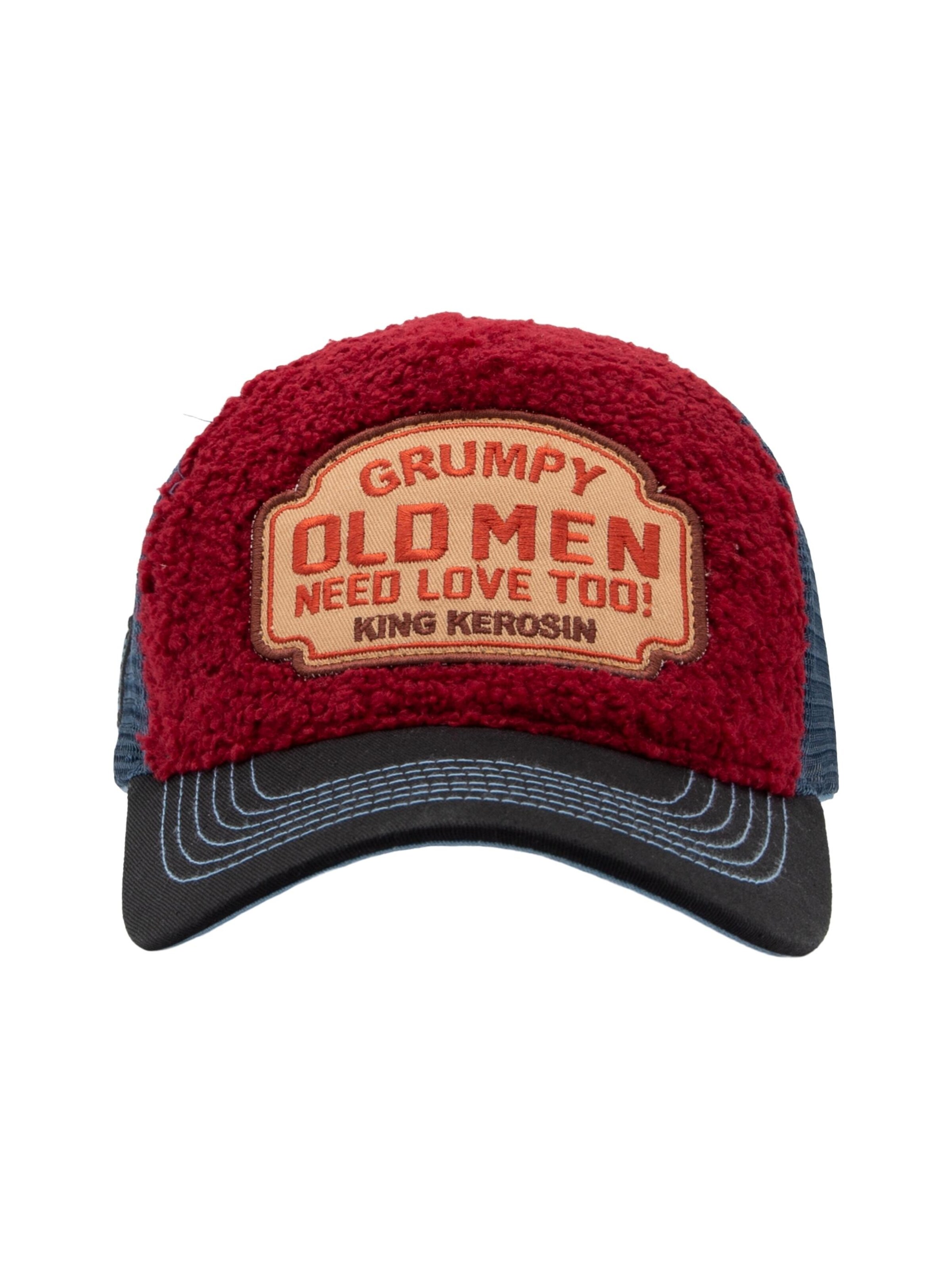King Kerosin Cap 'Grumpy Old Men Need Love Too' in Rot