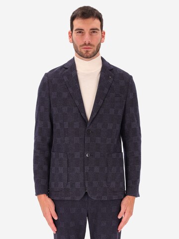 Distretto12 Regular fit Colbert 'Galles' in Blauw: voorkant