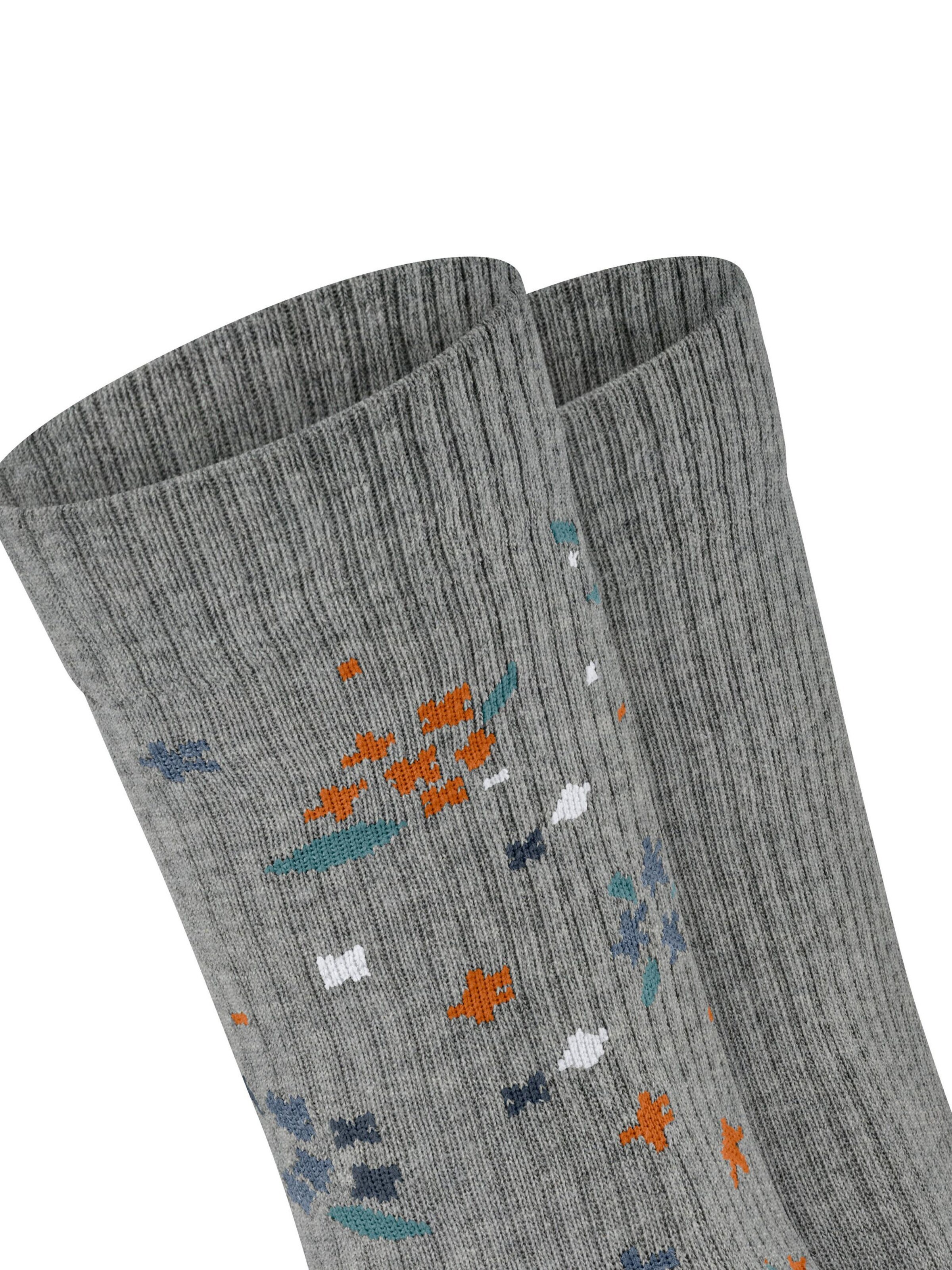 ESPRIT Socks 'Flower Rib 2-Pack' in Grey