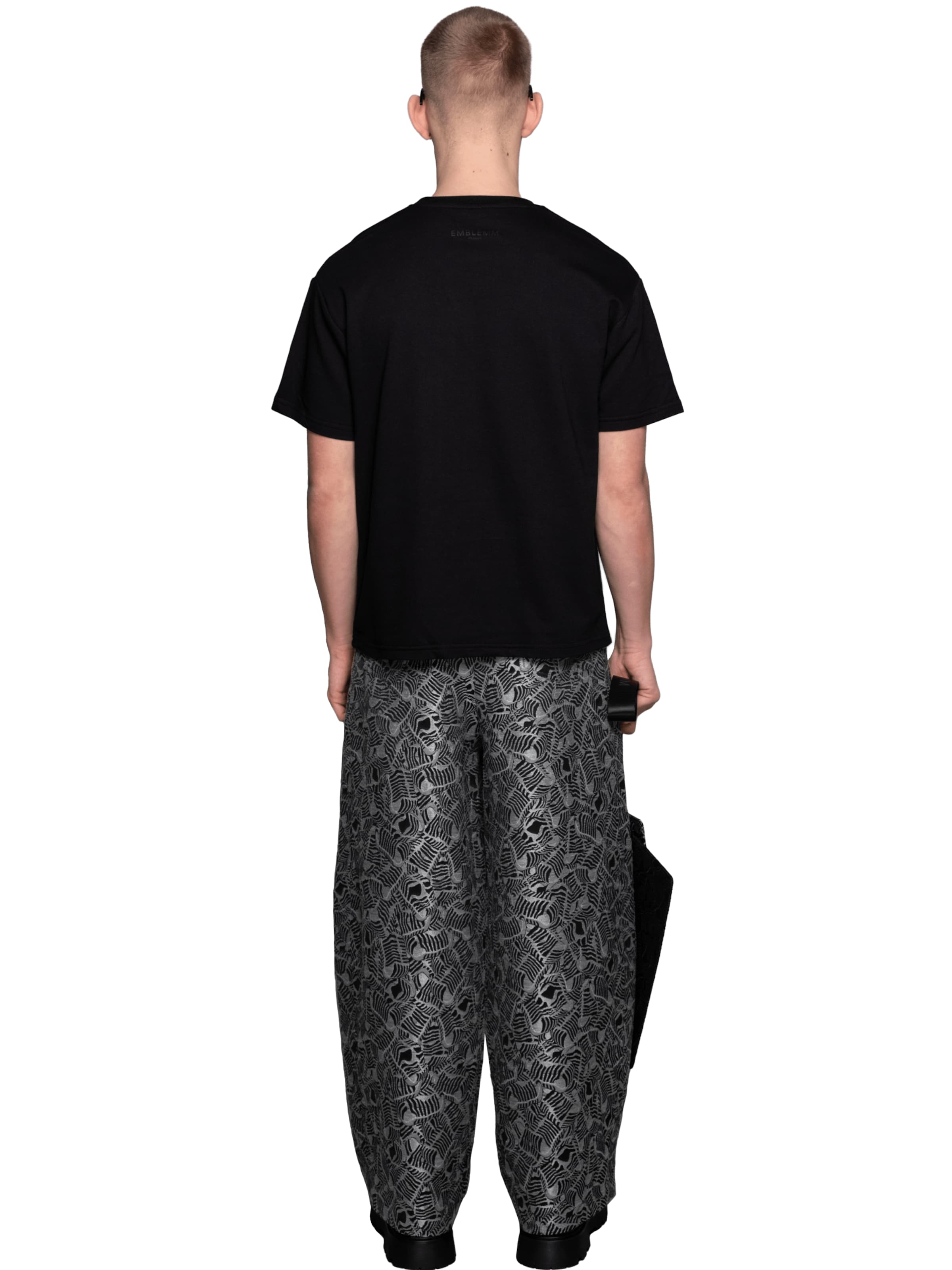 EMBLEMM Shirt 'Blurred Mic' in Zwart