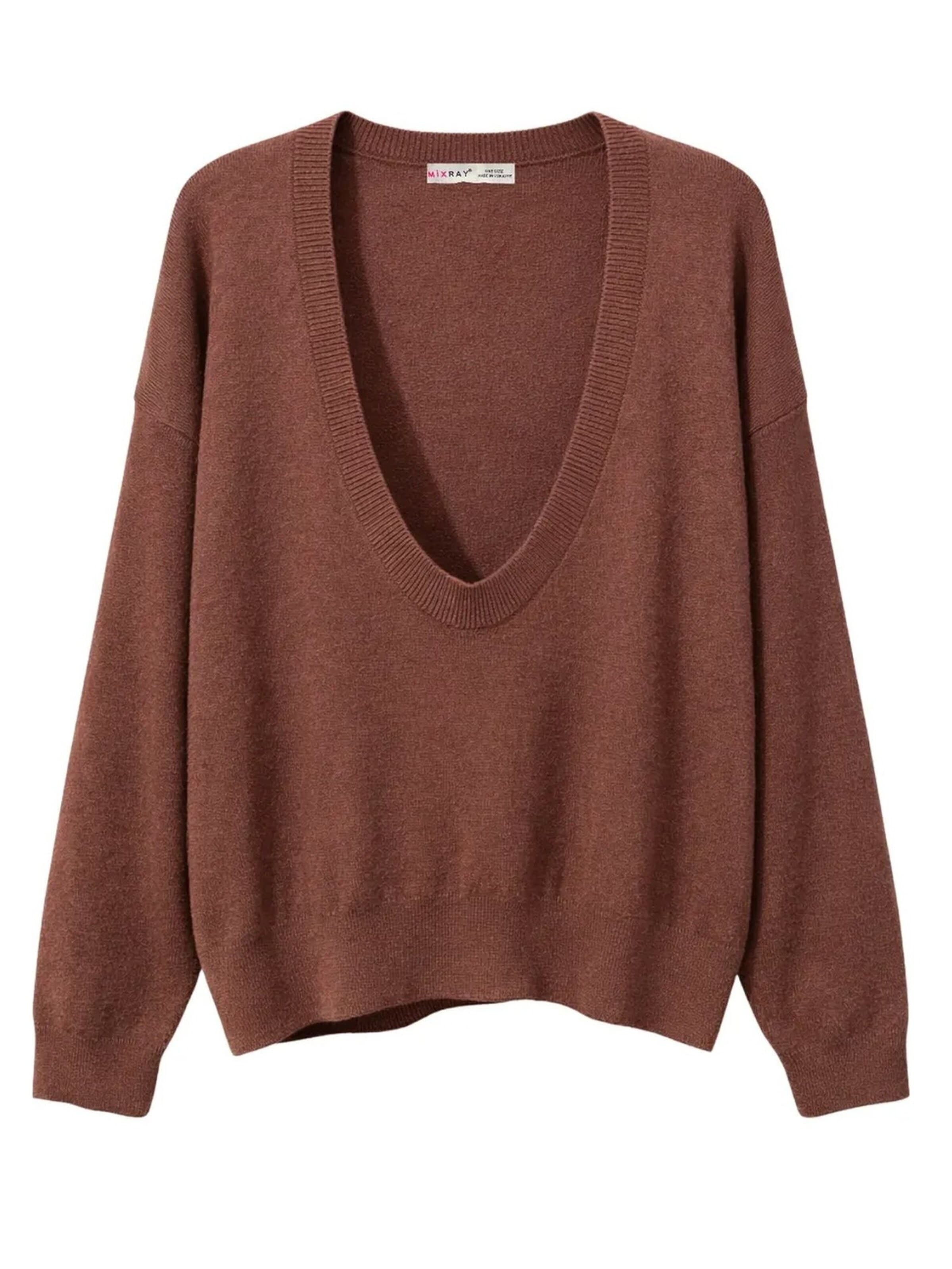 Pullover di MixRay in marrone: frontale