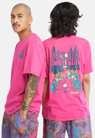 T-Shirt 'High Up In The Mountain' TIMBERLAND en rose