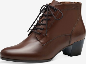 TAMARIS Lace-Up Ankle Boots in Brown: front