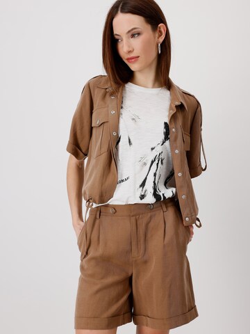 monari - regular Pantalón plisado en marrón