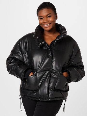 Missguided Plus Between-Season Jacket in Black: front