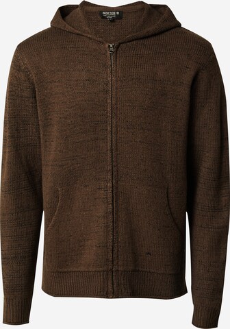 INDICODE JEANS Knit cardigan 'Laps' in Brown: front