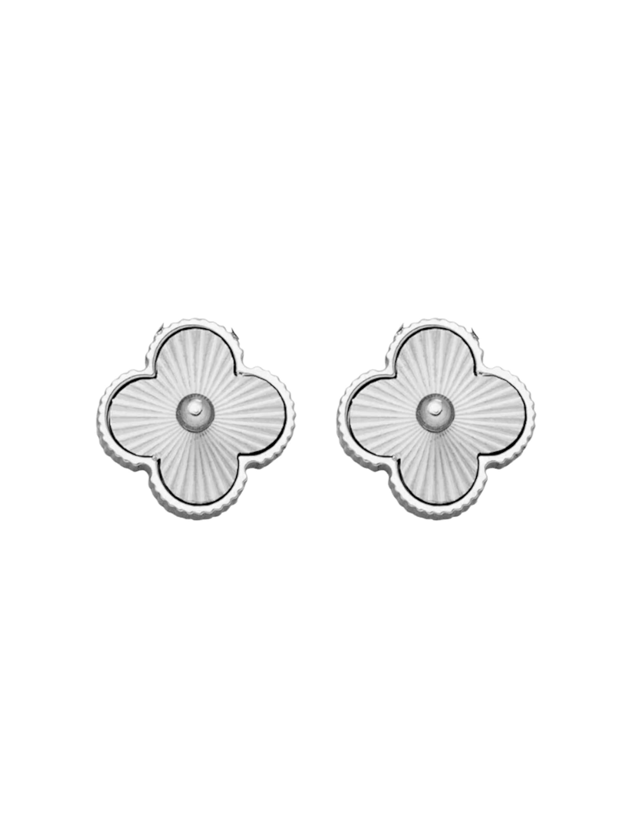 Cala Rose Earrings 'CLOVER LUXE' in Silver: front