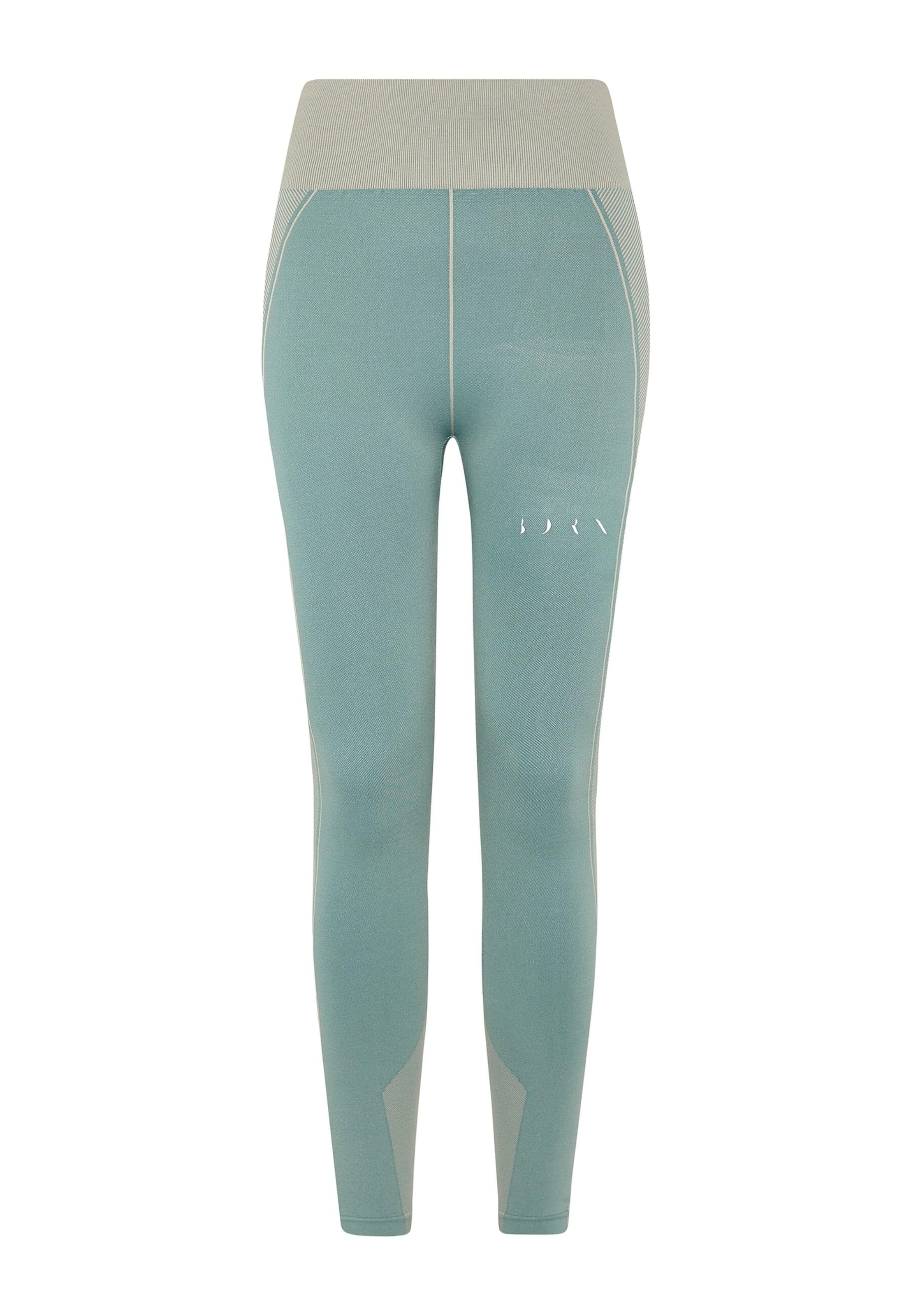 Born Living Yoga Skinny Leggings 'Buddha' in Green: front