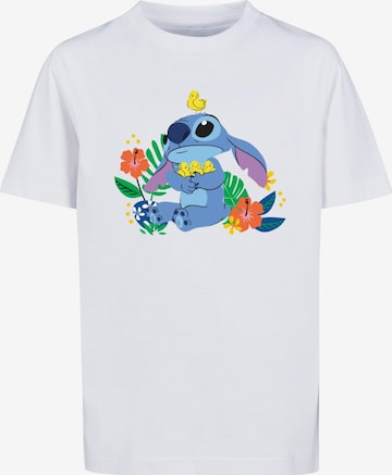 ABSOLUTE CULT Shirt 'Lilo and Stitch - Birds' in White: front