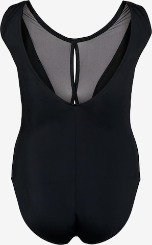 Swim by Zizzi Bustier Badeanzug in Schwarz