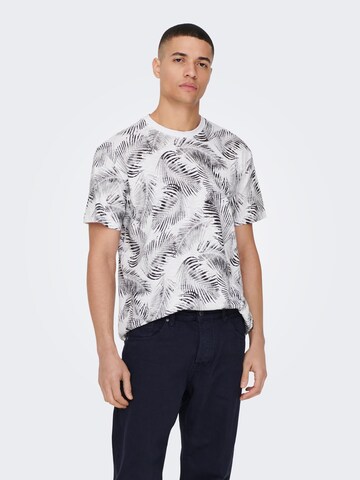 Only & Sons T-shirt 'Perry' i vit: framsida