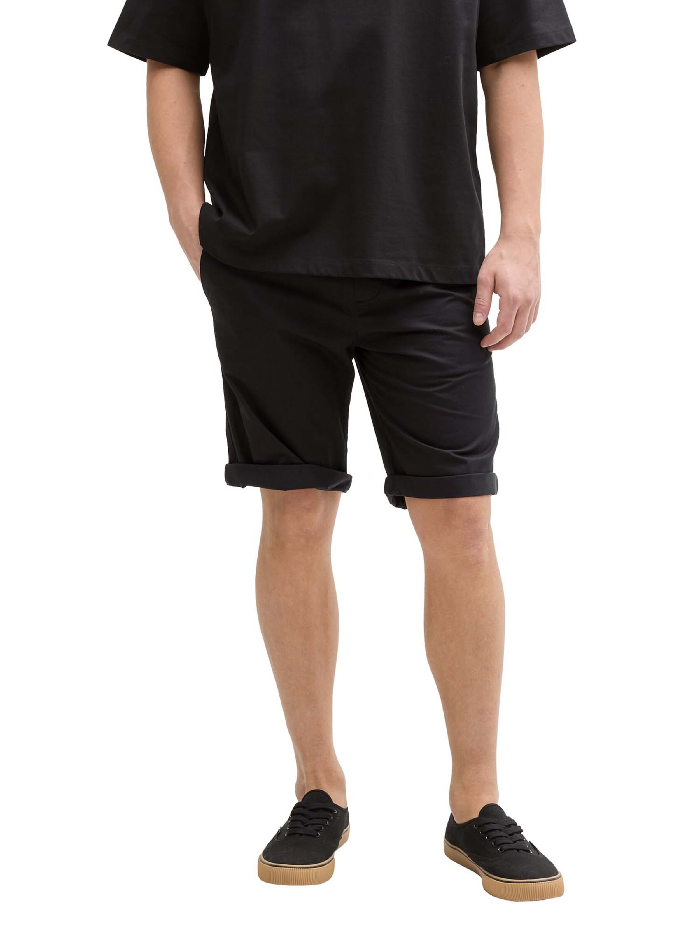 TOM TAILOR DENIM regular Bukser i sort: forside