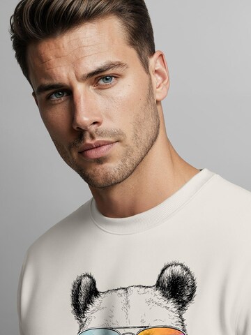 Neverless Sweatshirt 'Panda Bambus' in Beige