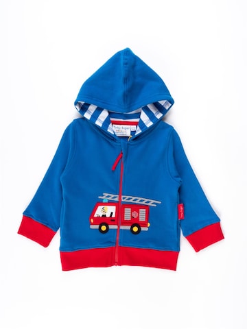 Toby Tiger Zip-Up Hoodie in Blue: front