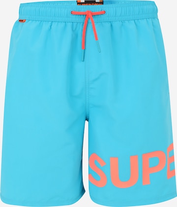 Shorts de bain Superdry en bleu : devant