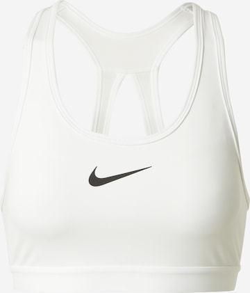 NIKEBustier Sportski grudnjak 'SWOOSH' - bijela boja: prednji dio