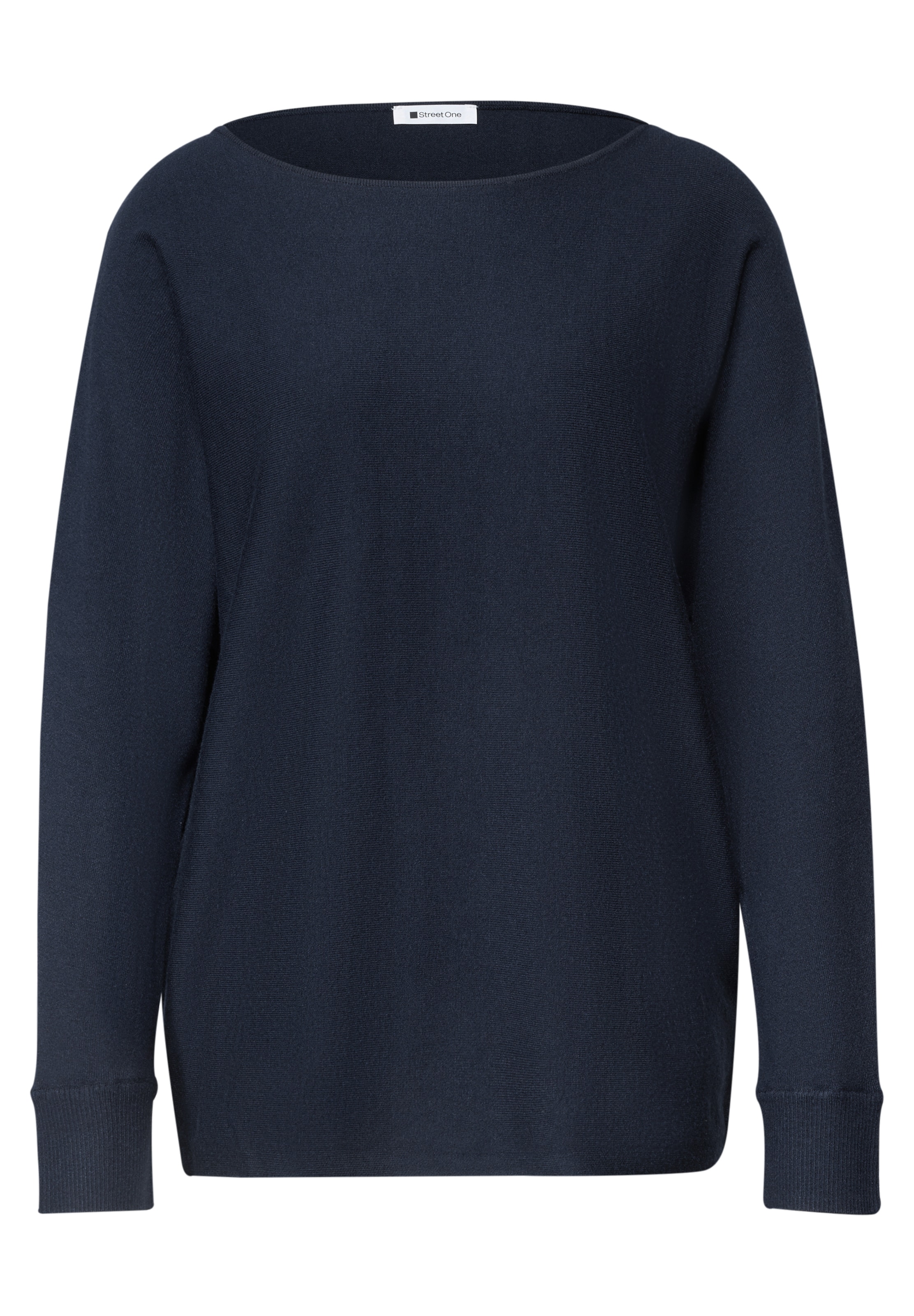 STREET ONE Dolman Pullover mit Boat Neck in Blau: Vorderseite