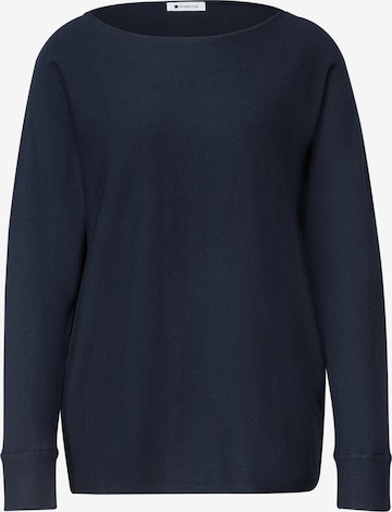 STREET ONE Dolman Pullover mit Boat Neck in Blau: Vorderseite