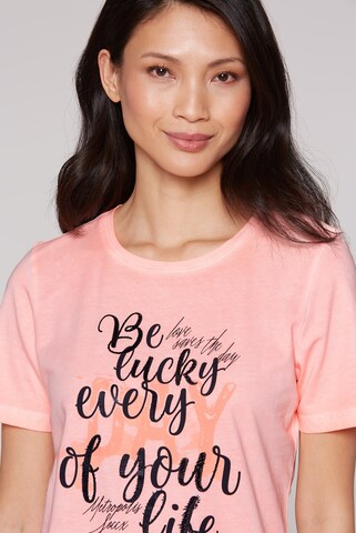 Soccx T-Shirt mit Wording Print in Orange
