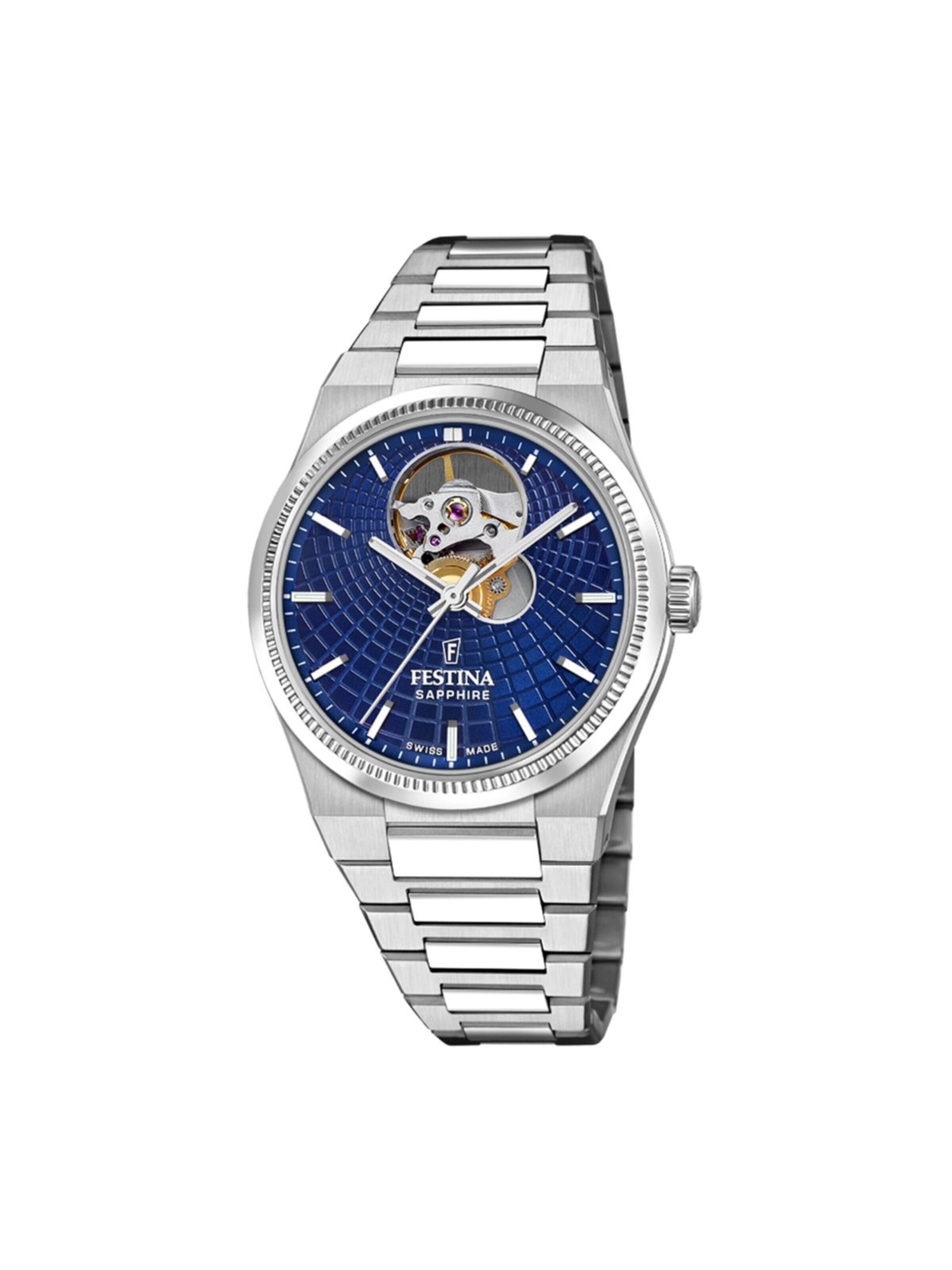 Montre à affichage analogique 'Automatic watch Rivé Swiss Made Silver' FESTINA en bleu : devant