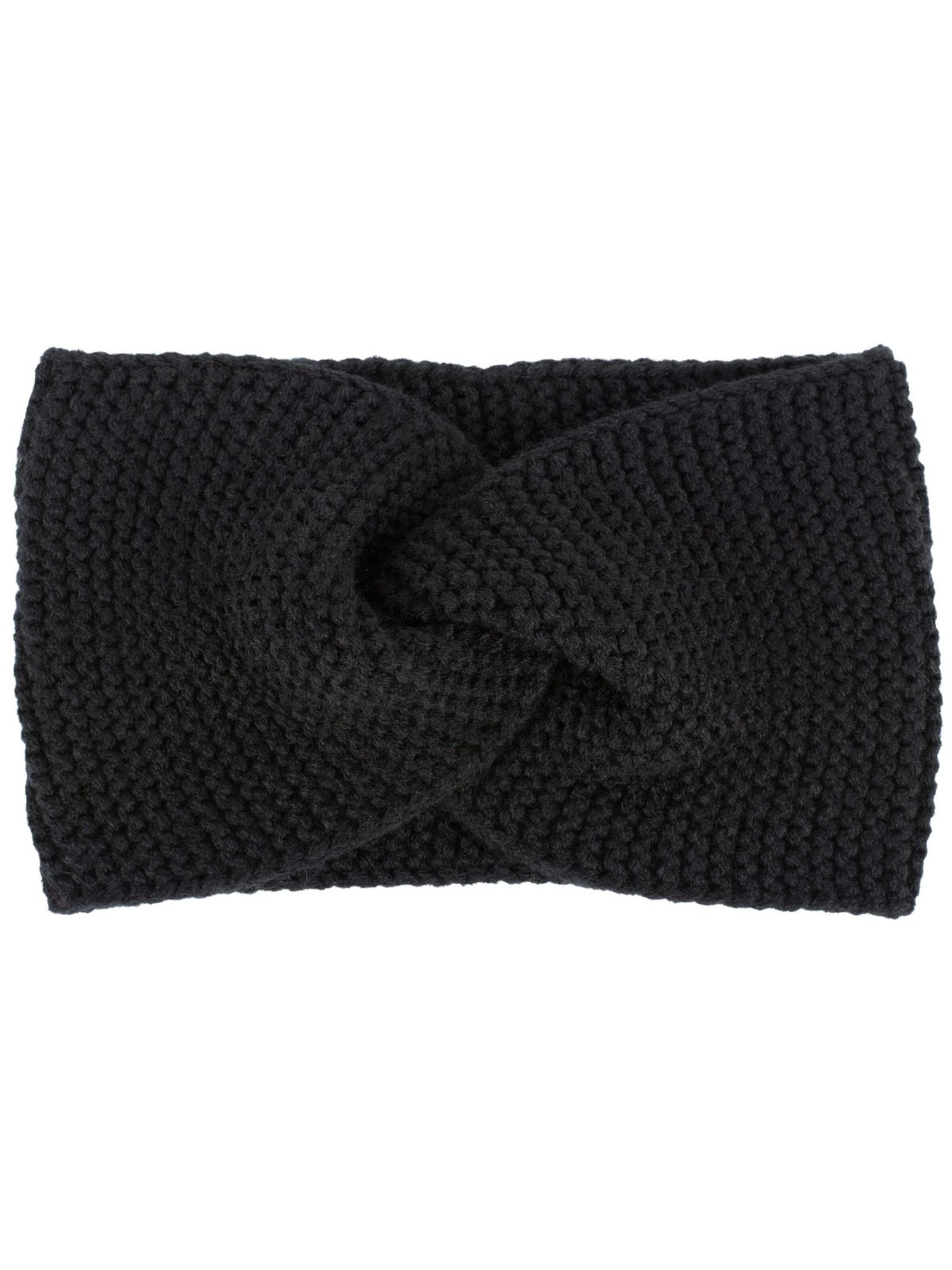 styleBREAKER Headband 'Krausstrick Stirnband Twist Knoten' in Black: front